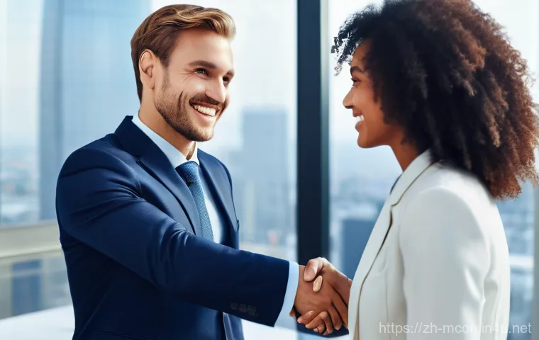 경영컨설팅 성공적인 고객 응대법 - **Prompt Title: AI-Enhanced Consulting with a Human Touch**
    "In a bright, spacious, and modern c...