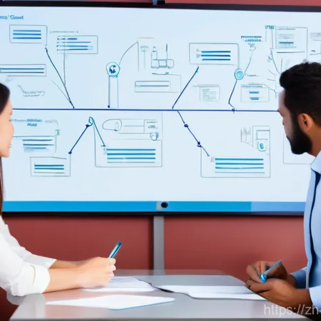 컨설턴트로서의 문제 정의 방법 - Deep Dive: Uncovering the Root Cause**
**Prompt:** A diverse group of four business professionals (...