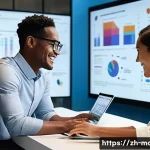 컨설팅 업무의 실제 사례 - **Prompt:** A diverse team of five professionals (two men, three women, various ethnicities, aged 25...